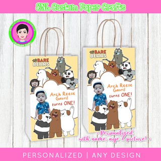 We Bare Bears Loot bags Party Hats Candy Bags Birthday Plastic Bags Personalized Customized
