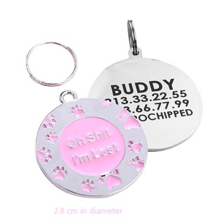 Personalized Engraving Pet Cat Name Tags Customized Dog ID Tag Collar Accessories Nameplate Anti-lost Pendant Metal Keyring (2)