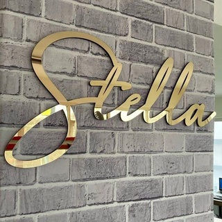 2mm Thick Acrylic Sponge Rain Resistant Mirror Name Board for Wall Decoration