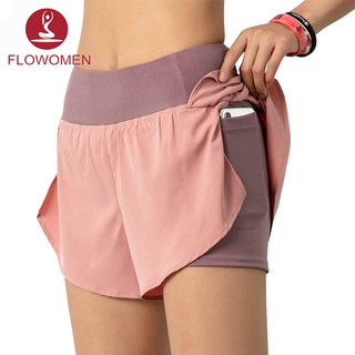 Flowomen Women's Running Reflective Anti Glare Breathable Quick Drying Shorts