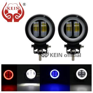 KEIN 2PCS Car LED light Angel Eyes Circle motorcycle Fog lamp Spot motorcycle Round Work Lights Super Bright bulb Auto lamp offroad motorcycle atv 40W 3" inch