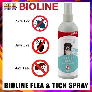 Bioline Flea & Tick Spray Anti Tick and Flea Lice Spray for Dogs 175ml
