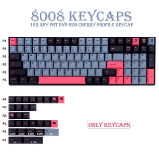 PBT Keycap 129 Keys Cherry Profile DYE-SUB GMK 8008 Personalized Keycaps For Cherry MX Switch Mechan