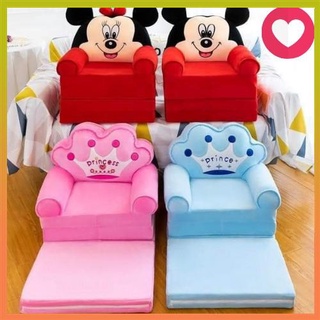 【Available】3 LAYER 2 IN 1 Kids' Folding Sofa Bed Soft Plush Couches Cartoon Characters