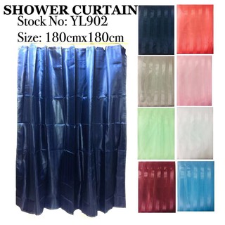 Thick Silk Shower Curtain with Hooks (#YL902)