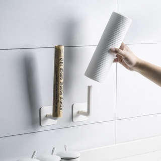Kitchen Self-adhesive Accessories Under Cabinet Paper Roll Rack Towel Holder Tissue Hanger Storage Rack For Bathroom Toilet (2)