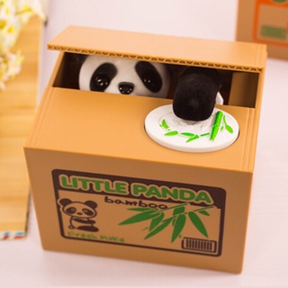 Lovely Kids Automated Panda Steal Coin Bank Money Saving Box Pot Case Gifts