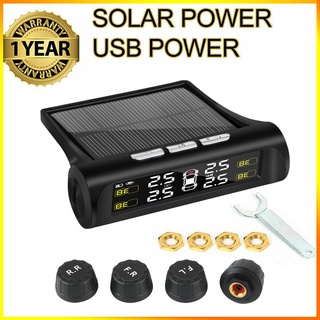 ☀[Local Stock]TPMS Car Tire Pressure Alarm Monitor System Internal Display Temperature Warning Solar