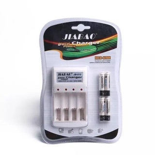 JIABAO Digital Power Charger with 4pcs Rechargeable Batteries (AA)