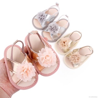 lovablebaby Baby Girls Cute Sandals Toddler Infant Soft Sole Summer Flower Flat Shoes Beach Shoes First Walkers