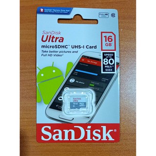 Authentic SanDisk Ultra Micro SDHC 16GB Class 10 UHS-I Memory Card
