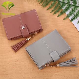 Women Mini Wallets Tassel Zipper Purse Girl Wallet PU Leather Small Short Wallet (2)