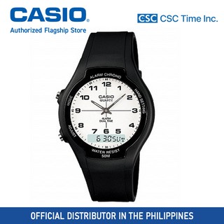Casio (AW-90H-7BVDF) Black Resin Strap 50 Meter Quartz Dual Time Watch