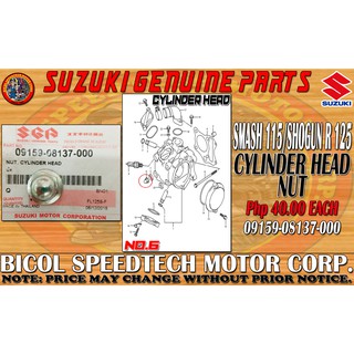 SMASH 115/SHOGUN R 125 CYLINDER HEAD NUT (GENUINE: 09159-08137-000)