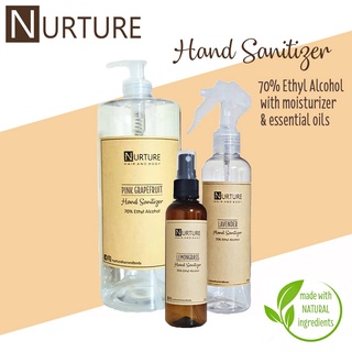 NURTURE Hand Sanitizer Ethyl Alcohol with Essential Oils