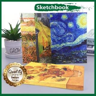 bnesos Stationary School Supplies Sketchbook Van Gogh Sketchbook B5 90Pages