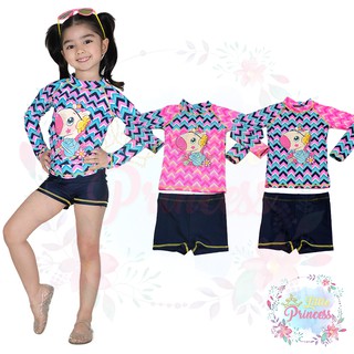 Little Princess Clothing Fashionista color full kids swimsuit rashguard for baby girls E002
