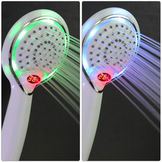 LCD Hand Shower Led Handheld Shower Head with Temperature Digital Display 3 Colors Change Water