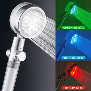 LED Shower Head Temperature Sensor Shower Sprayer Water Saving Shower Filter with LED Light High Pre