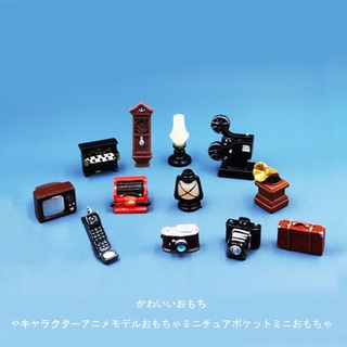 Retro Mini Household Appliances Miniature Model Simulation Ornaments Cartoon Figurine Doll Decoration Camera Phonograph