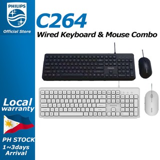 【COD】Philips SPT8264 / C264 wired chocolate keyboard and mouse combo C264 notebook desktop computer