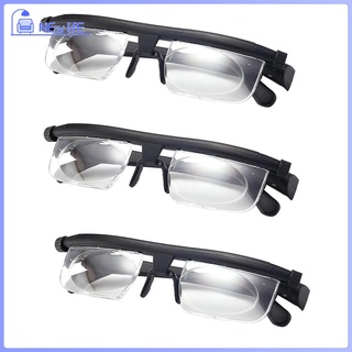 3 Packs Dial Adjustable Glasses Variable Focus, Diopters Variable Lens Correction Glasses with Adjustable Arms for Reading Distance Vision Eyeglasses