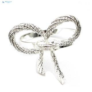In Stock 10 Pcs Sier Napkin Ring with Butterfly Bow Tie,Napkin Buckle SSPH