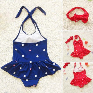 Lovekids Baby Girls Bikini Swimsuit Bathing Swimming Suit + headband 2PCS/Set Swimwear