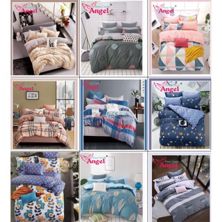 5/1ANGEL Bedsheet Set Modern Pattern Design Bed Linen Soft Duvet Cover Flat Sheet Pillowcase C-560 (1)