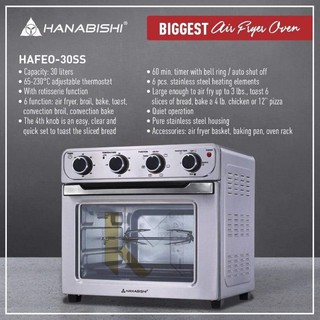 Hanabishi Air Fryer Oven 30L HAFEO-30SS (Biggest Airfryer Oven)