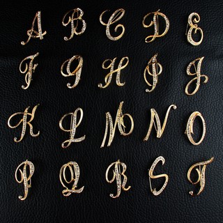Kiel ✦‴1 Pc Fashion Unisex Rhinestone English Letters Alphabet A-Z Brooch Pin Ornament