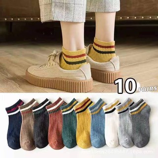 Set of 10 Pairs Ankle Socks Couple Socks Unisex Fashion Iconic Socks