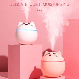 300ML Mini Air Humidifier USB Aroma Essential Oil Diffuser Cute Cat Air Purifier Freshener Cool Mist Maker With Lights