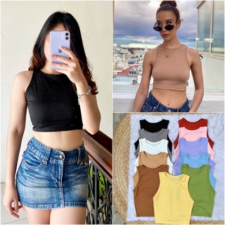 Plain Knitted Halter crop top with Lining/ Korean Fashion Knitted Top (XS-SMALL SIZE)