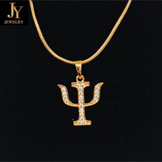 JY jewelry 18K Rose Gold Plated Psychology PSI Symbol Pendant Clavicle Chain.free box