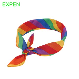 Rainbow Coloured Yoga Square Scarf Sports Headscarf Bandanas Headband