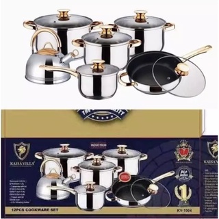 Kaisa Villa KV-1004 12 Piece Stainless Steel Induction Cookware Set