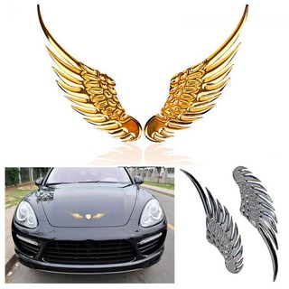 Badge Decoration 3D Metal Angels Wings Decal Auto Sticker