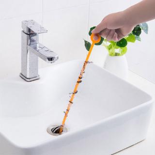 【❥❥】 Kitchen Sewer Cleaning Brush Toilet Dredge Pipe Bathroom Kitchen Accessories (Orange） 【PUURE】 (1)