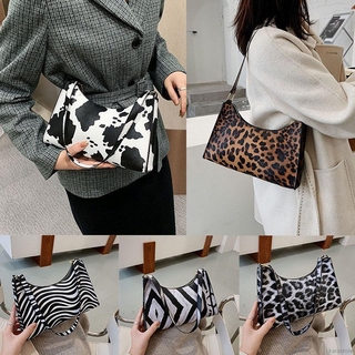 Women Portable Handbags Leopard Zebra Print One-shoulder Armpit Bag