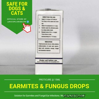 Proticure Anti Ear Mites, Anti Fungal Antibiotic Ear Drops for Dogs and Cats (15ml) [PRICE SLASHED]
