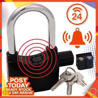 Alarm Lock System Anti-Theft Black Waterproof Siren Alarm Padlock Alarm Lock for Motorcycle Bike Bi (1)