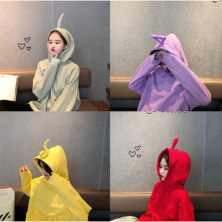 Women Cute Teletubby Hoodie Sweatshirt Korean Fashion All-match Long Sleeve Pullover tops (7)