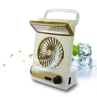3IN1 Rechargeable Mini USB Solar Fan With LED Lights Table Lamp Kipas