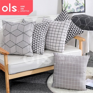OLS Black and White Throw Pillow Case Cushion Cover 45x45cm 18x18inches