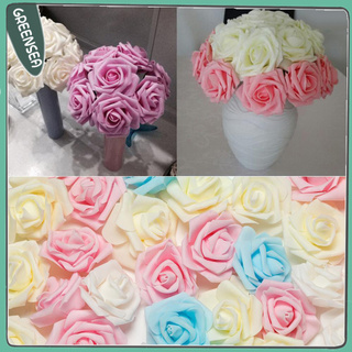 GR+50/100Pcs Foam Fake Roses Artificial Flower Wedding Bride Bouquet Party Decor