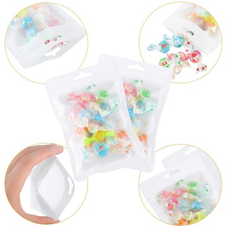 cosmetic bag┋✸50/100pcs White Pouch Packaging Ziplock Bag Matte Hologram Pouches Aluminum Foil Plast