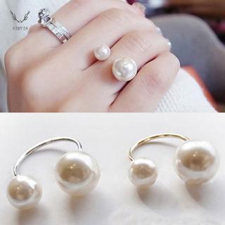 Opening Adjustable Ring Inlaid Imitation Pearls Ring For Women Adjustable Finger Ring B2