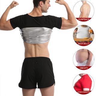 Men's Body Shaper Polymer Sweat Vest Waist Trainer Slimming Shirt Workout Tank Top Shapewear Weight Loss Fat Burning Sauna Suit