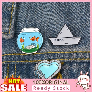 ✤XZYL✤Fishbowl Boat Heart Brooch Pin Denim Jacket Collar Backpack Badge Jewelry Gift